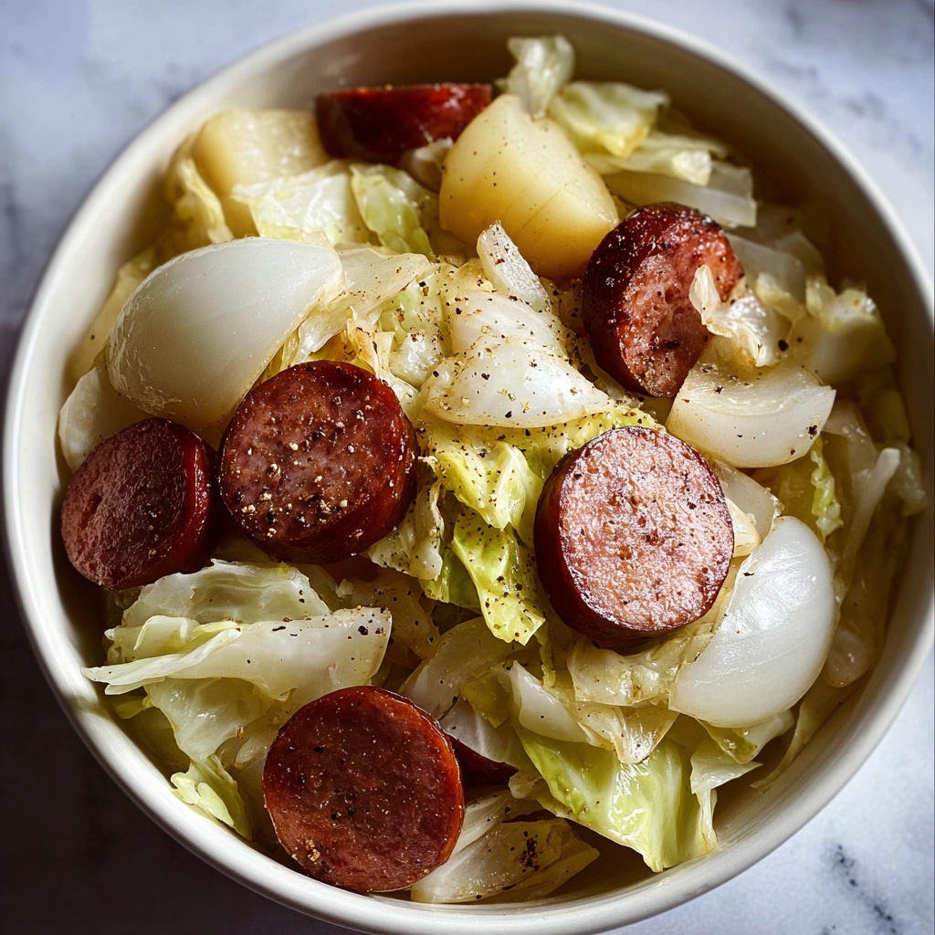 Delicious Slow Cooker Cabbage and Sausage Recipe - Recipe Image