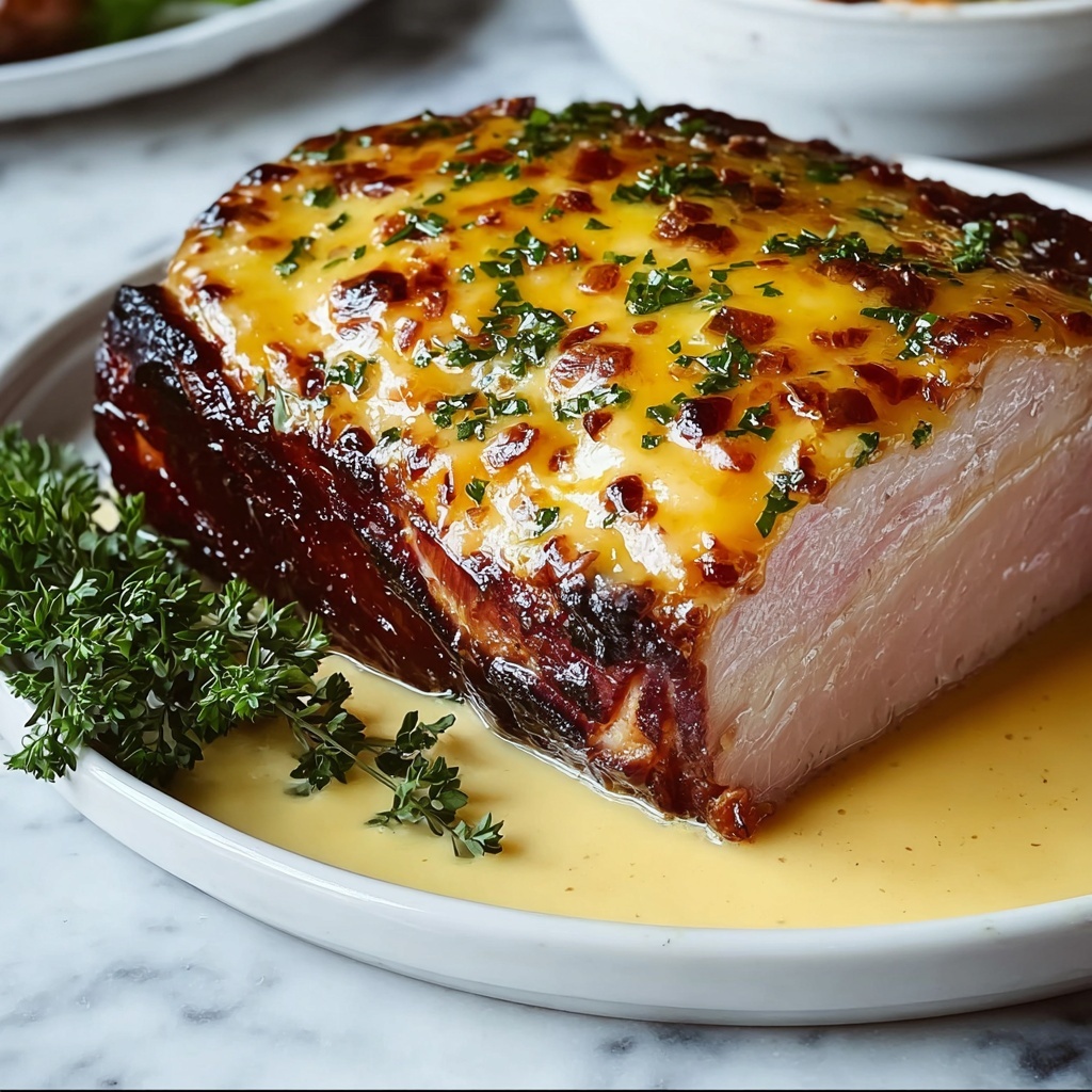 Easter Ham with Cheddar and Thyme Glaze Recipe - Recipe Image