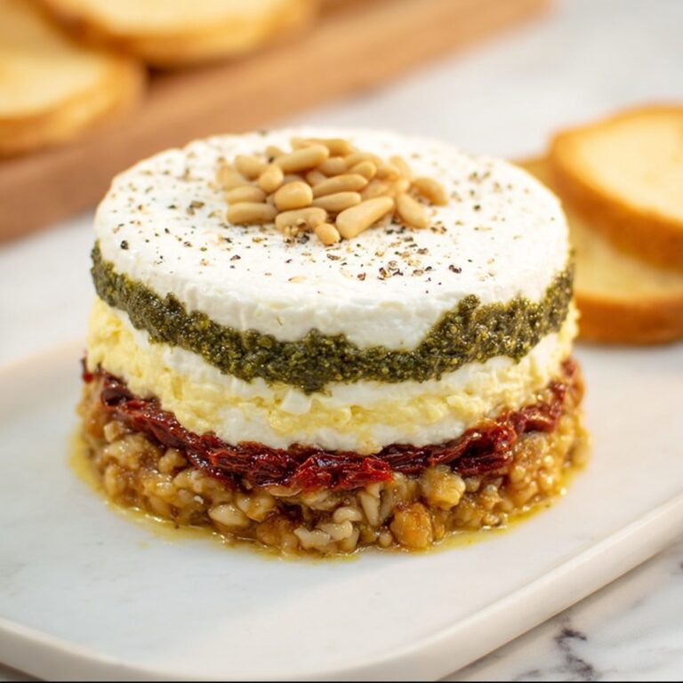 Goat Cheese, Pesto, and Sun-Dried Tomato Terrine Recipe