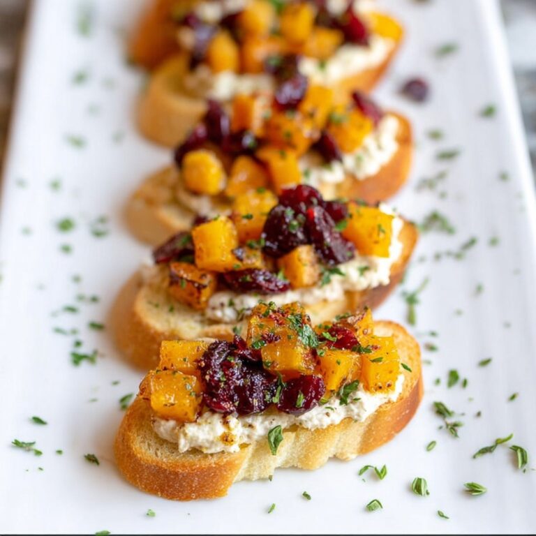 Butternut Squash, Cranberry, and Goat Cheese Crostini Recipe