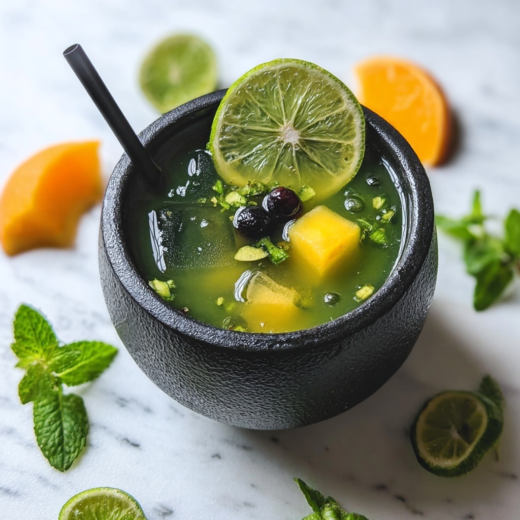Tropical Iced Green Tea with Mango and Pineapple Recipe - Recipe Image