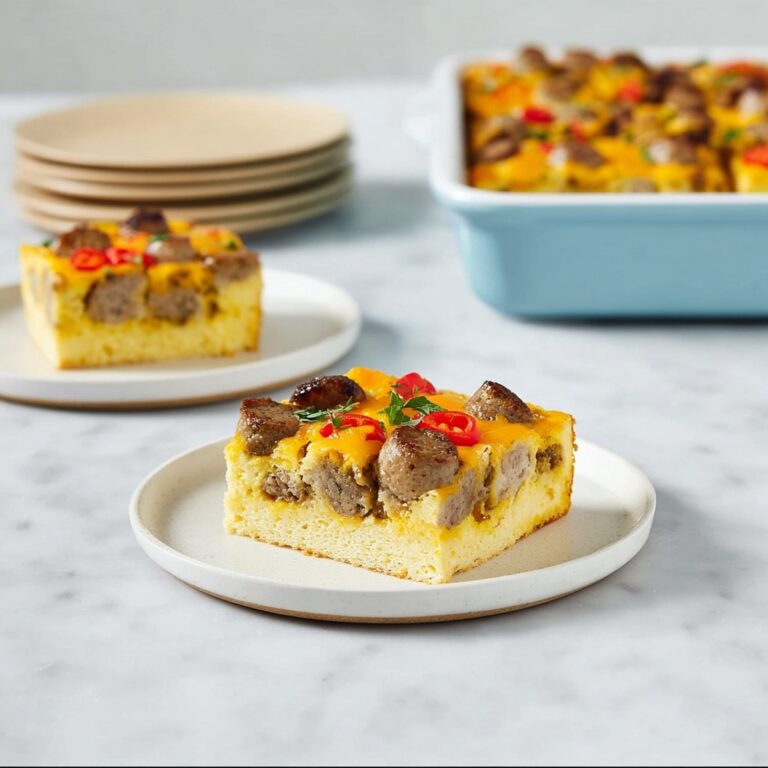 Biscuit Breakfast Casserole with Sausage and Cheddar Recipe