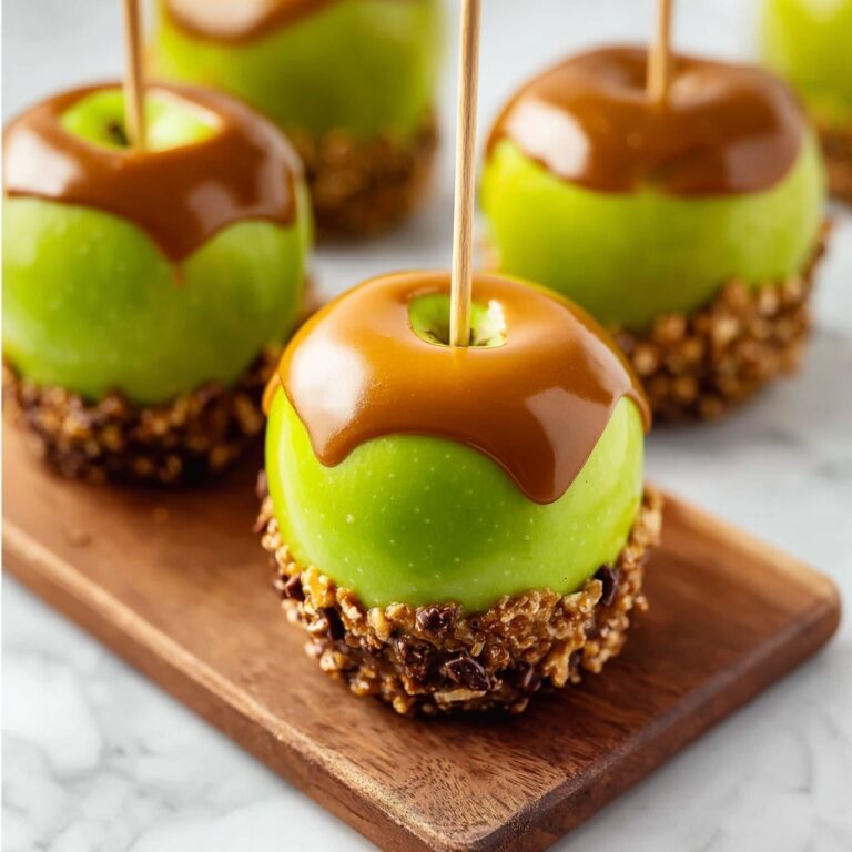 Caramel Apples with Chocolate Drizzle and Toppings Recipe