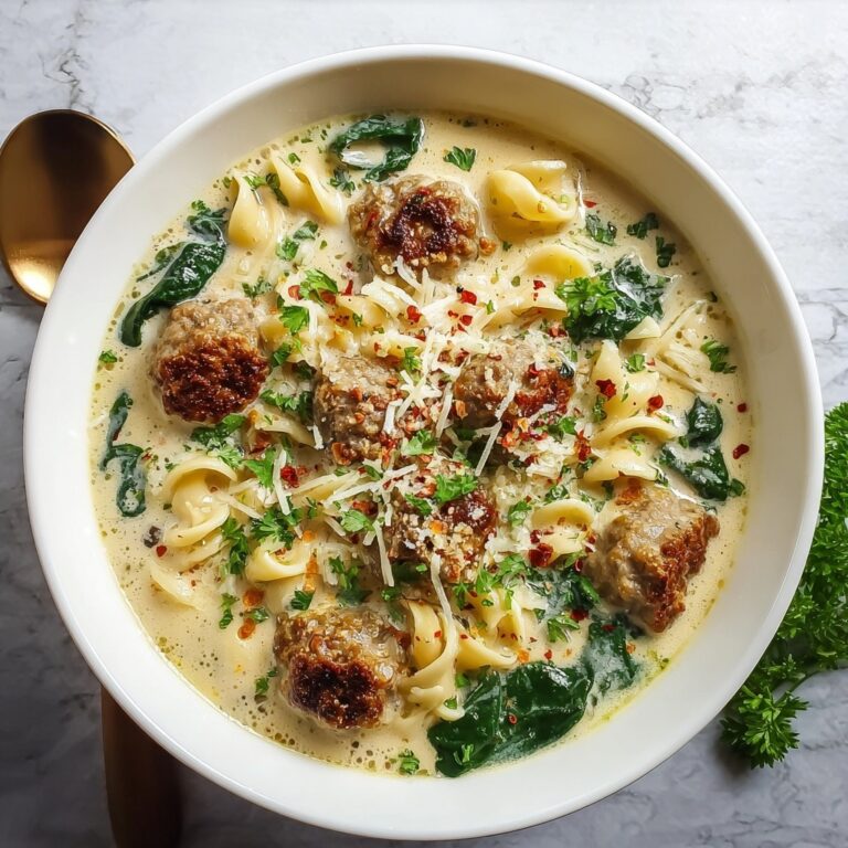Creamy Parmesan Pasta Soup with Italian Sausage Recipe