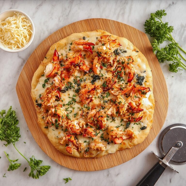 Lobster Pizza with Spinach and Garlic Recipe