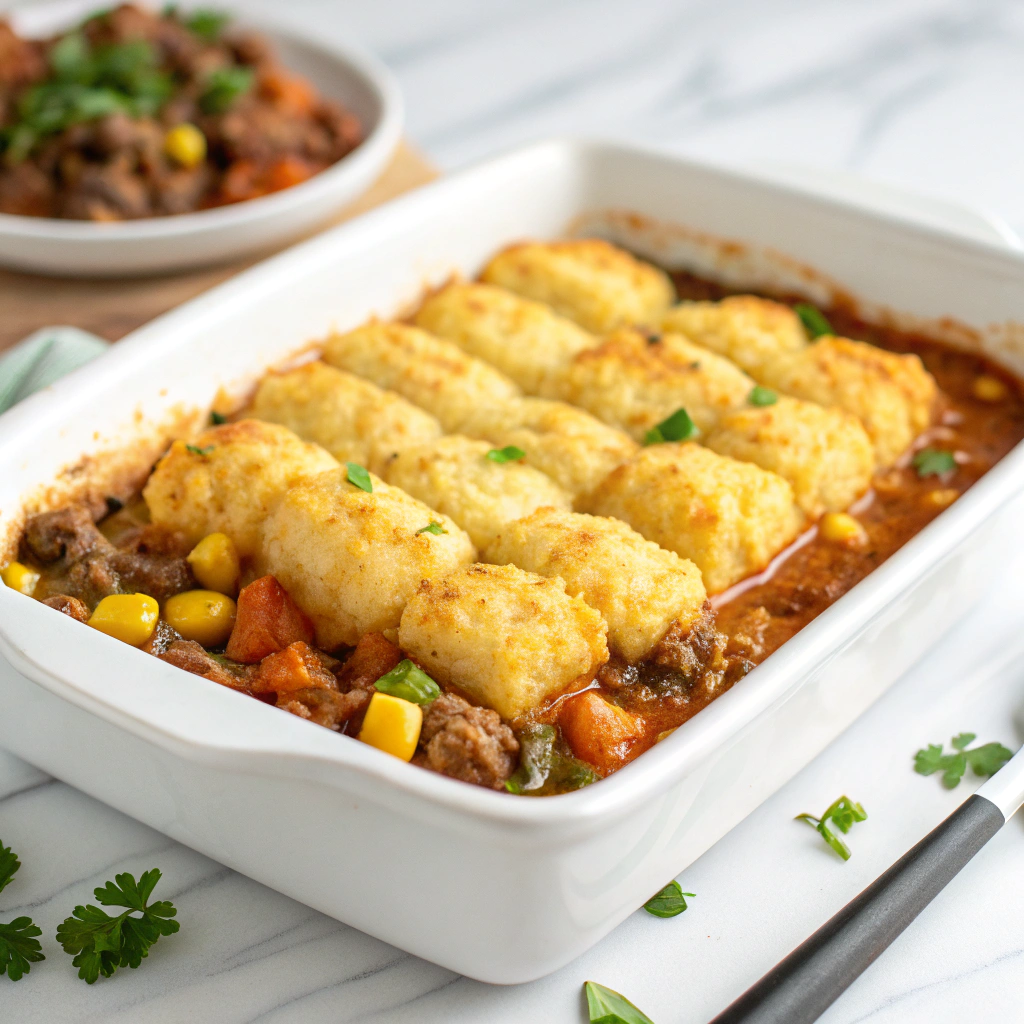 Shepherd’s Pie Tater Tot Casserole Recipe - Recipe Image