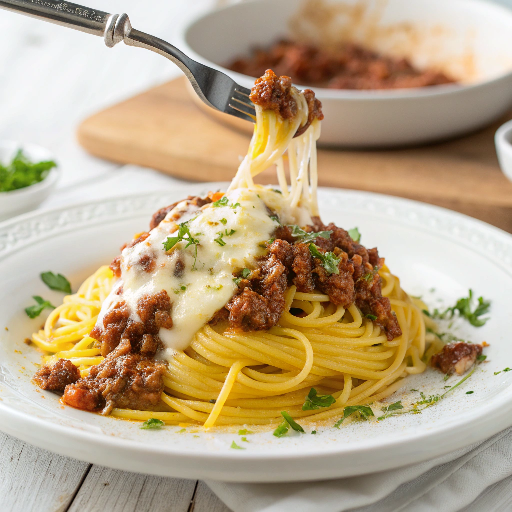 Cheesy Beef Alfredo with Linguine Recipe - Recipe Image