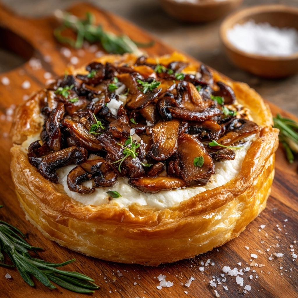 Savory Mushroom and Goat Cheese Tarts with Shallots Recipe - Recipe Image