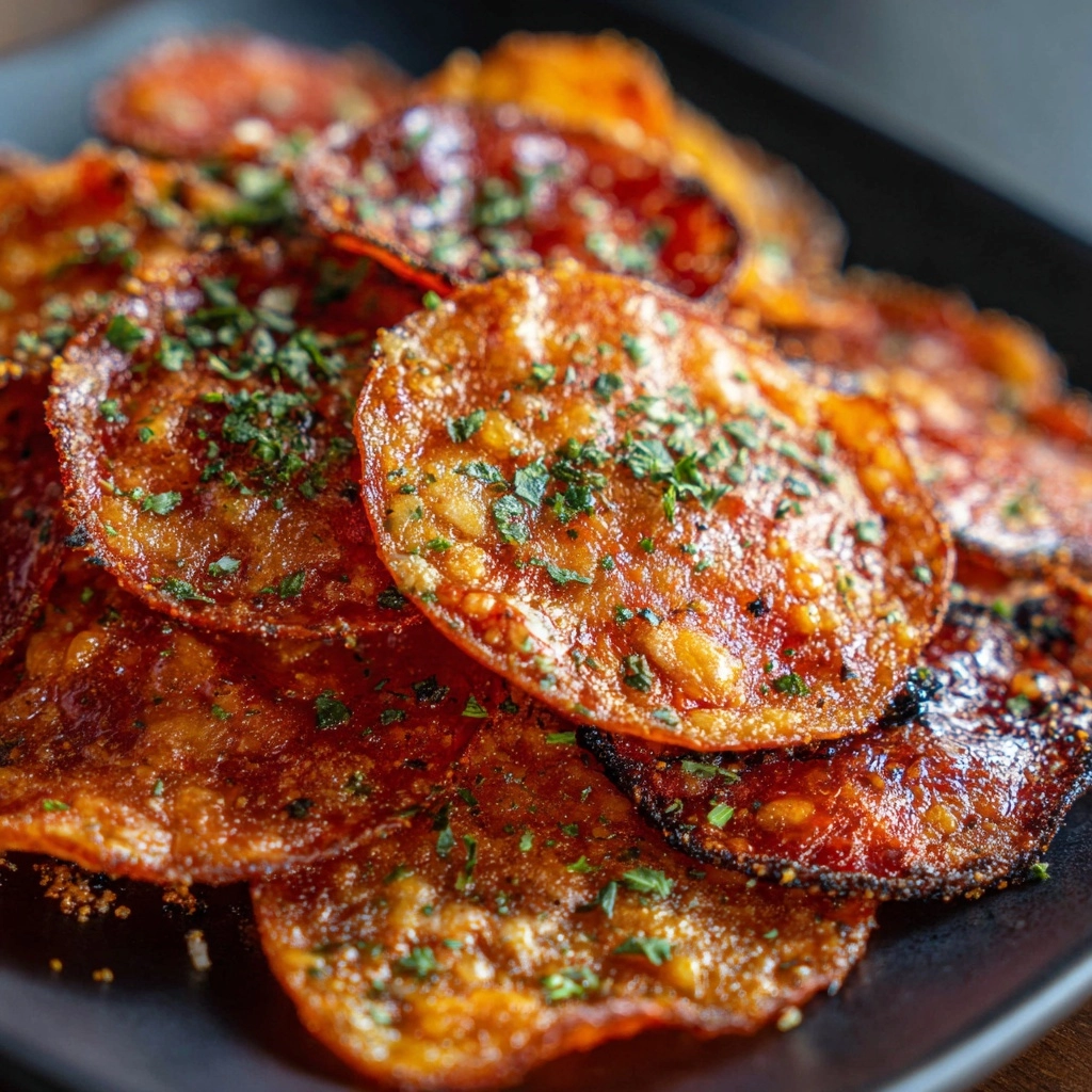 Keto Pepperoni Cheese Crisps Recipe - Recipe Image