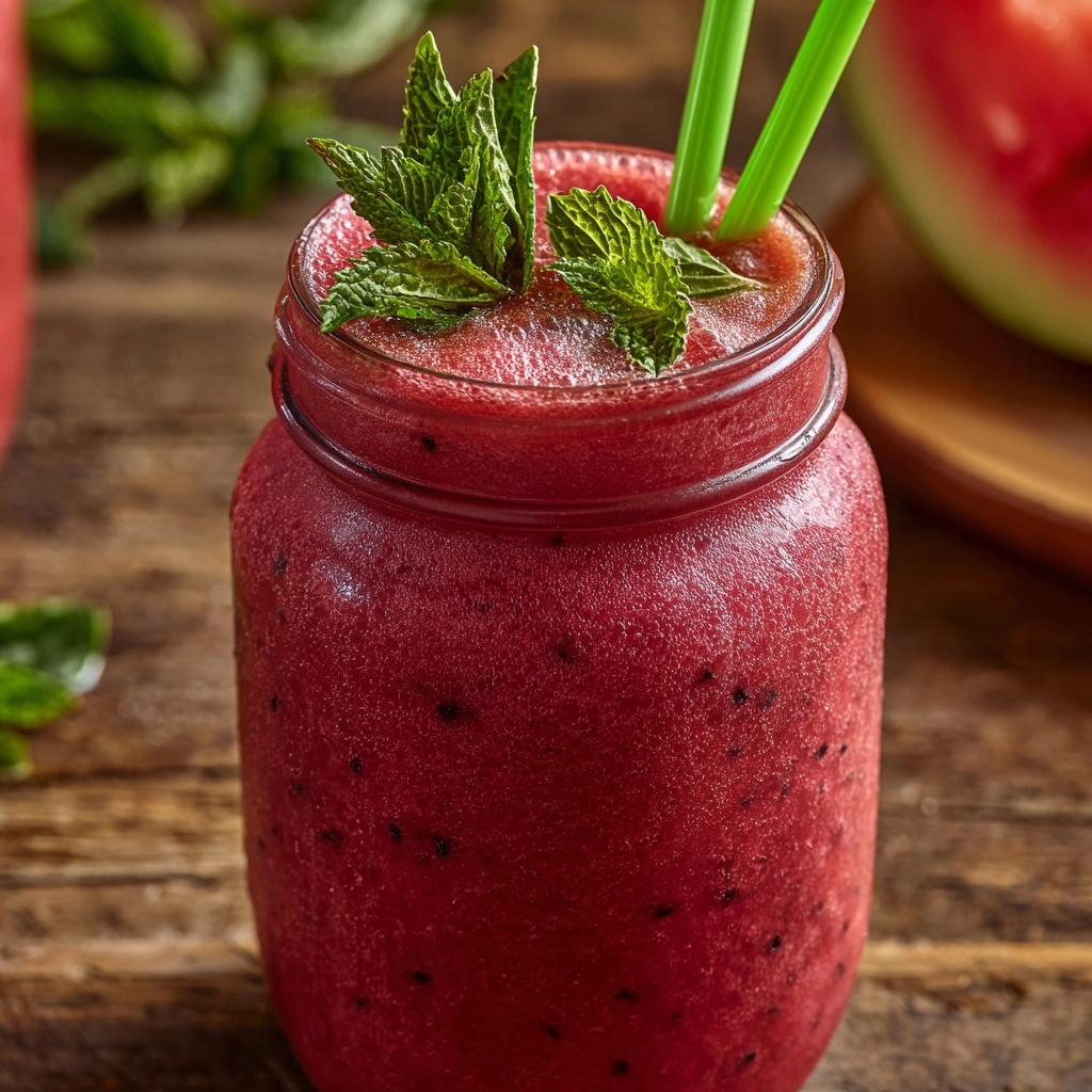 Watermelon Strawberry Smoothie Recipe - Recipe Image