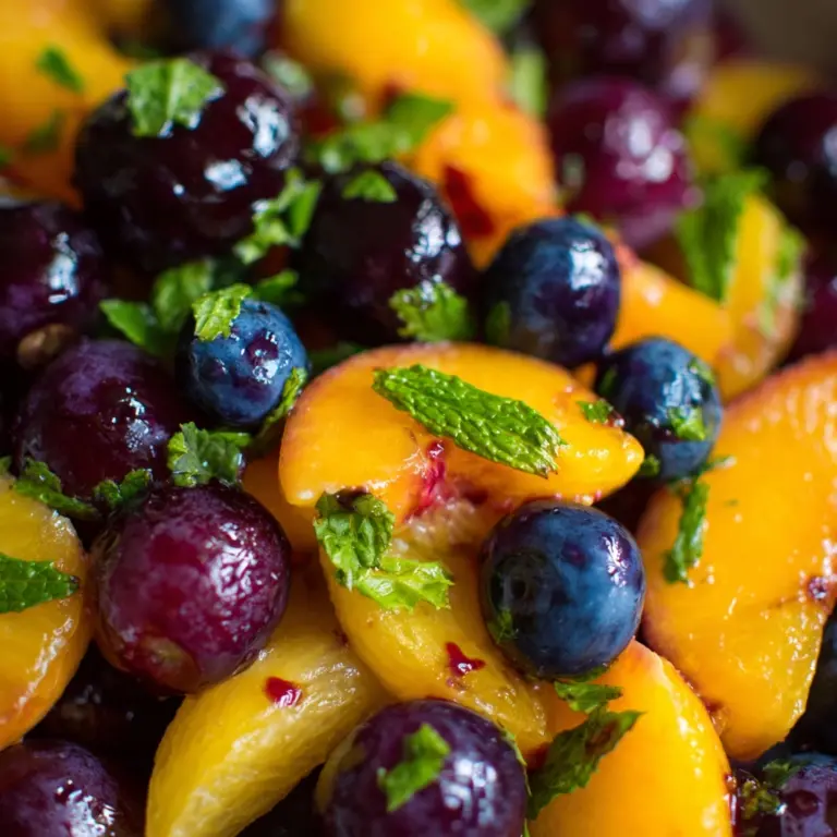 Fresh Peach and Blueberry Summer Salad Recipe