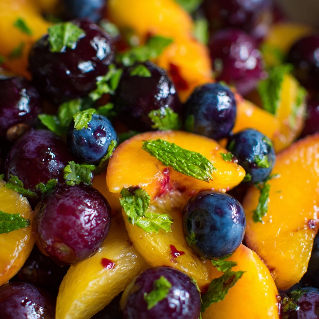 Fresh Peach and Blueberry Summer Salad Recipe - Recipe Image