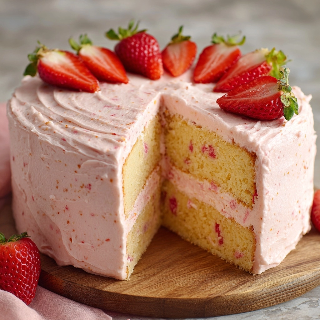 Strawberry Cheesecake Pound Cake with Strawberry Cream Cheese Frosting Recipe - Recipe Image