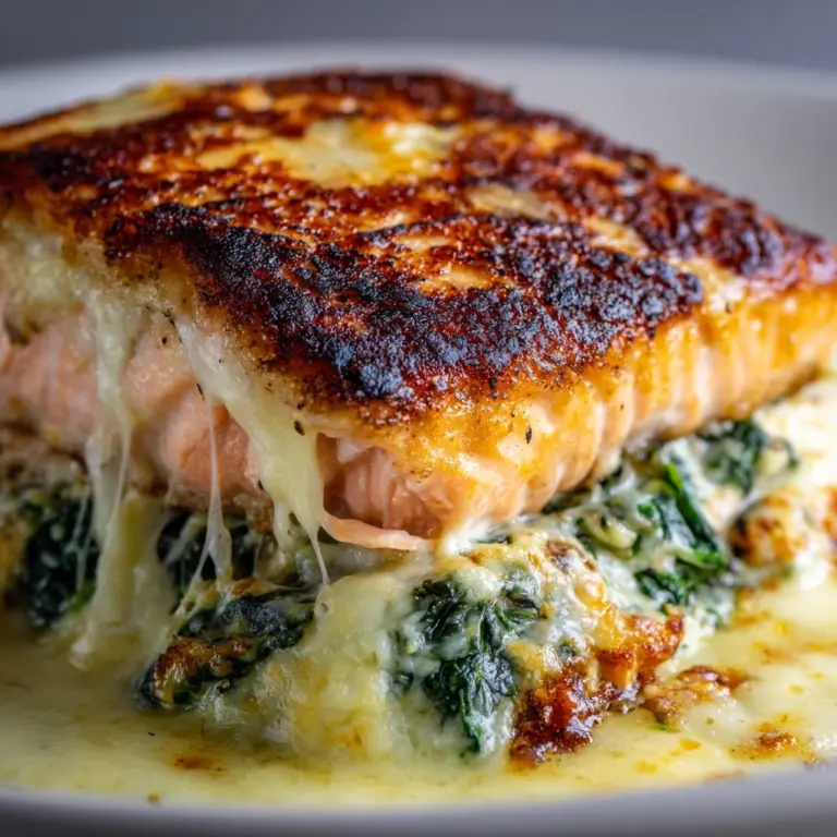Blackened Salmon Stuffed with Spinach & Parmesan Recipe