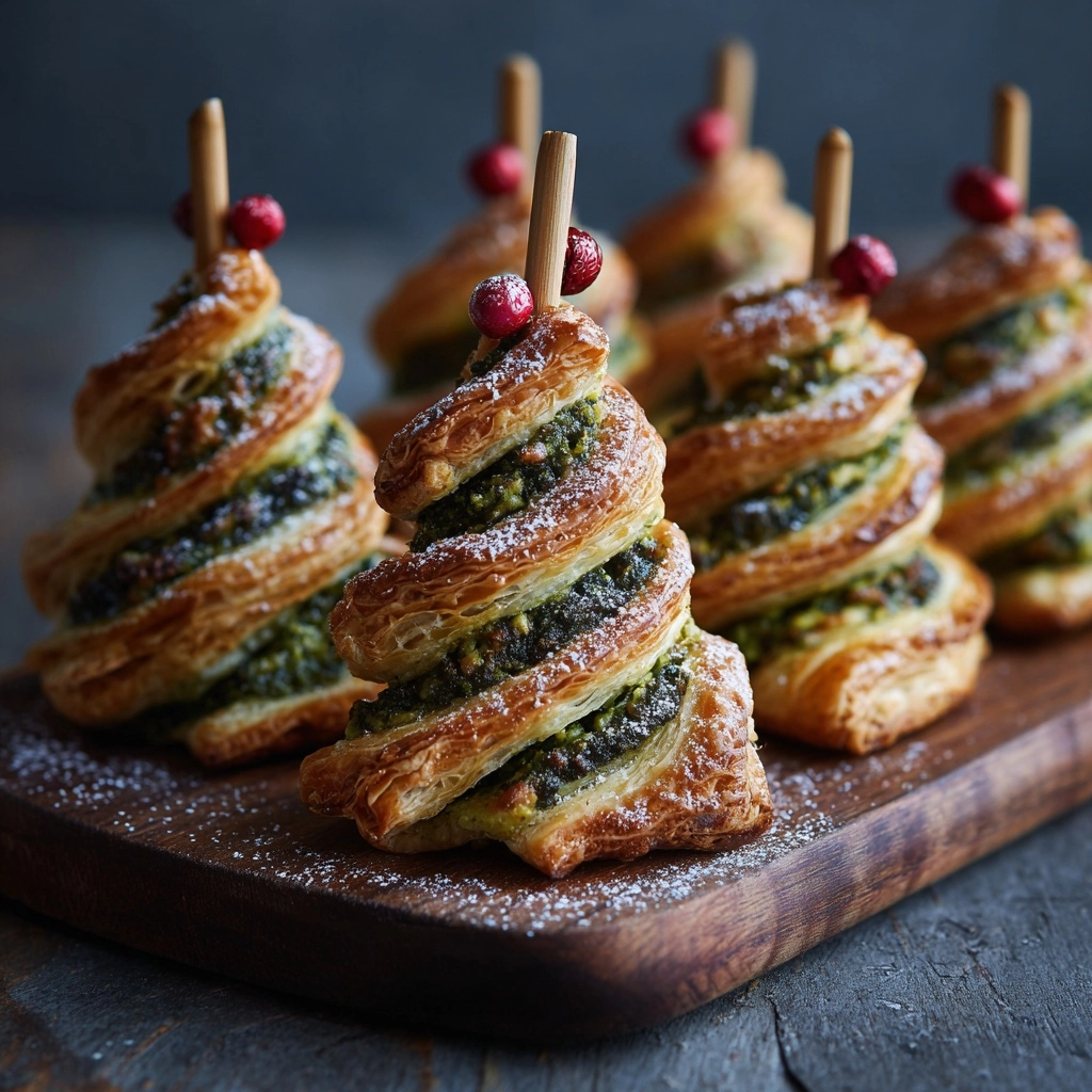 Pesto Puff Pastry Christmas Trees Recipe - Recipe Image