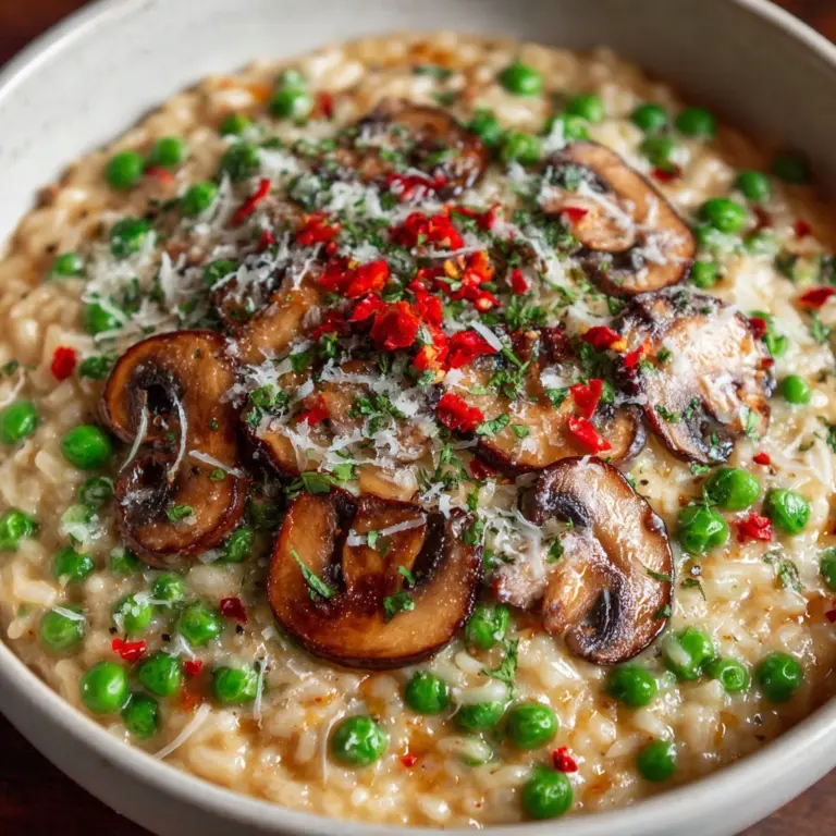 Mushroom and Pea Risotto Recipe