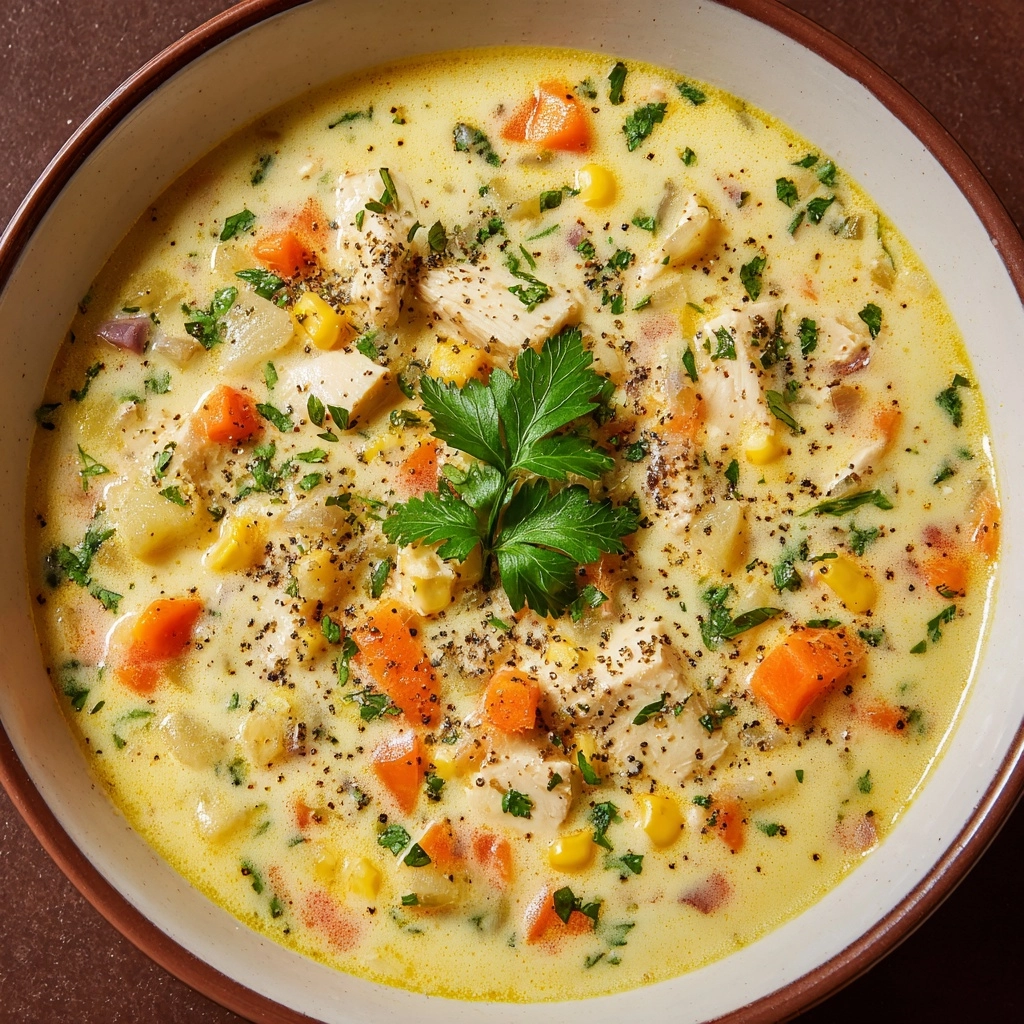 Easy Slow Cooker Chicken and Corn Soup Recipe - Recipe Image