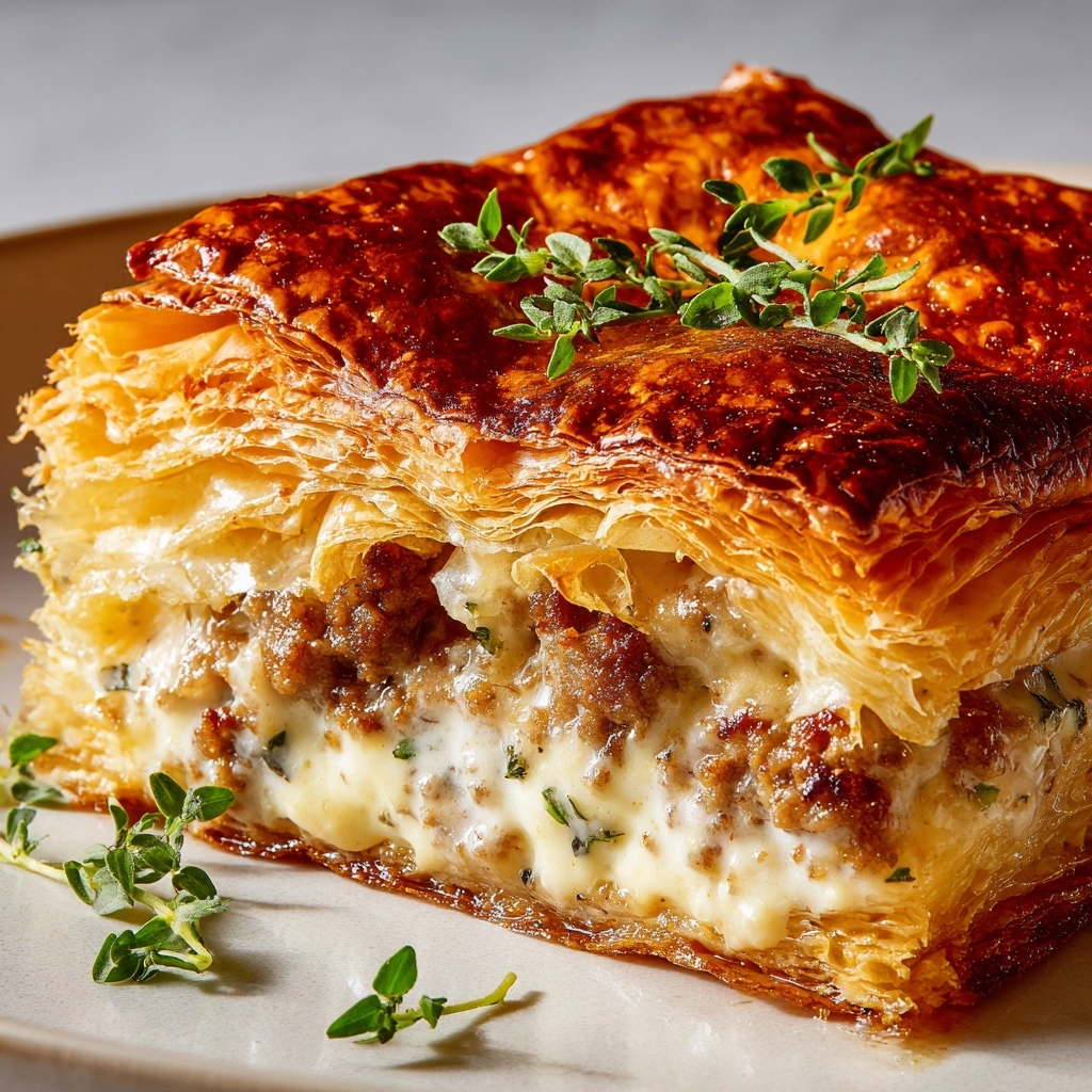 Sausage Gravy Puff Pie Recipe - Recipe Image