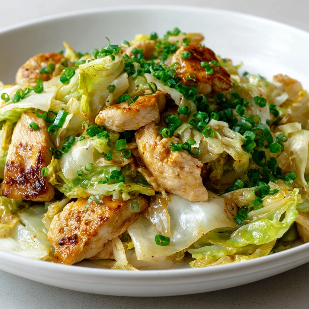 Sautéed Garlic Cabbage with Tender Chicken Recipe - Recipe Image