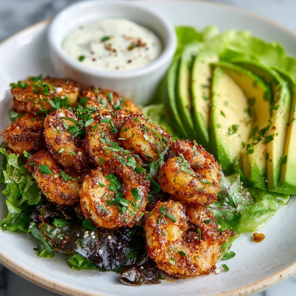 Hot Honey Blackened Shrimp Caesar Salad Recipe - Recipe Image