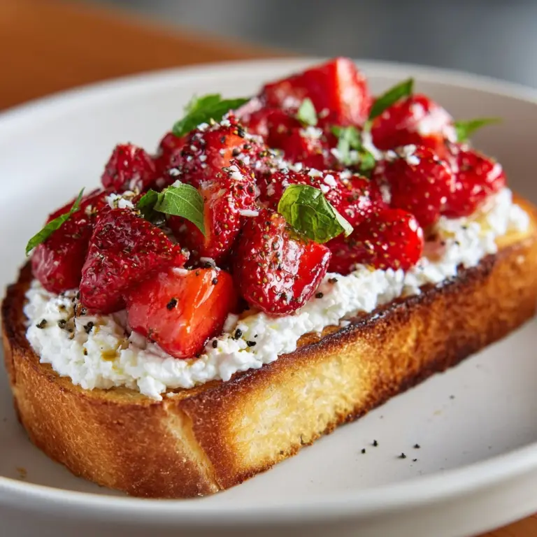 Roasted Strawberry Whipped Ricotta Toast Recipe