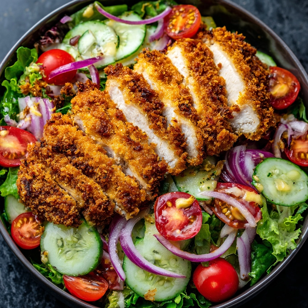 Air Fried Chicken Tender Salad with Honey Mustard Recipe - Recipe Image