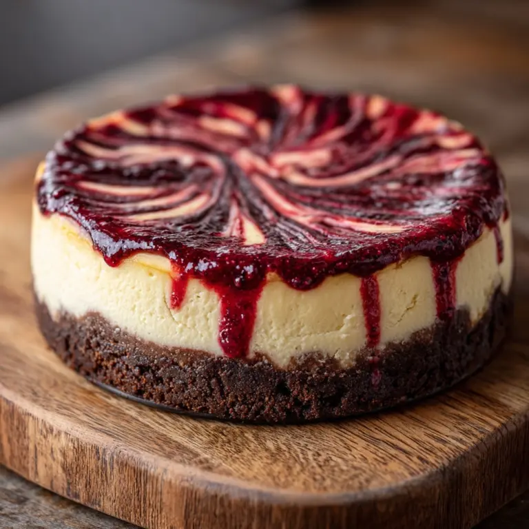 Decadent Chocolate Strawberry Swirl Cheesecake Recipe