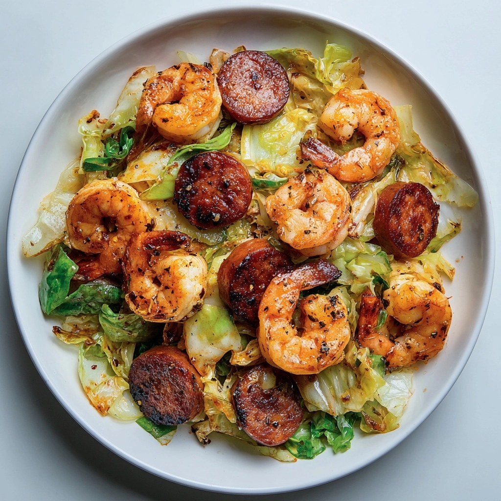 Fried Cabbage with Shrimp & Sausage Recipe - Recipe Image