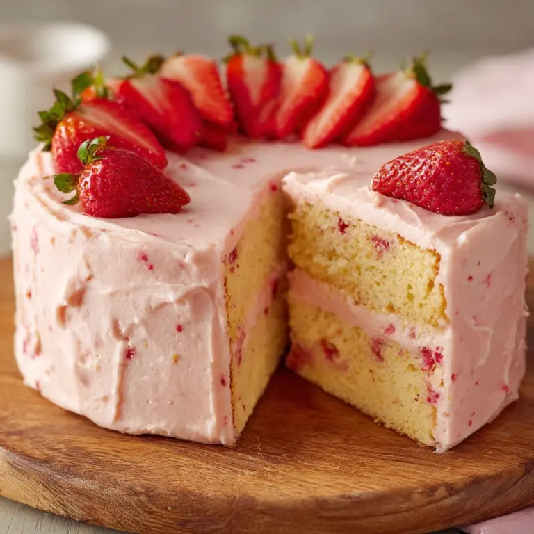 Strawberry Cheesecake Pound Cake with Strawberry Cream Cheese Frosting Recipe