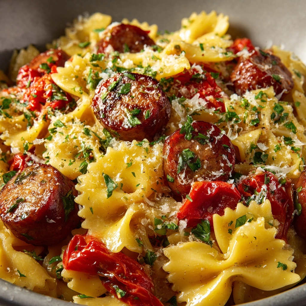 Italian Sausage Bow Tie Pasta Recipe - Recipe Image