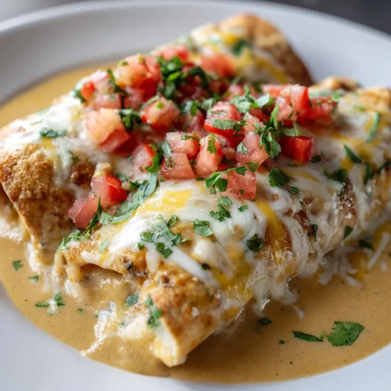 Cheesy Chicken Enchiladas with Creamy Sauce Recipe