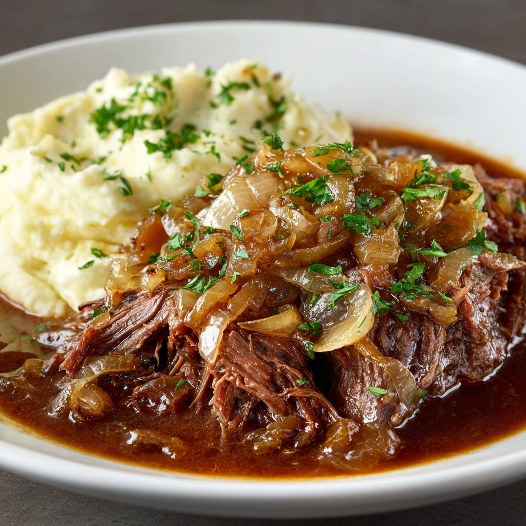 Slow Cooker French Onion Pot Roast Recipe - Recipe Image