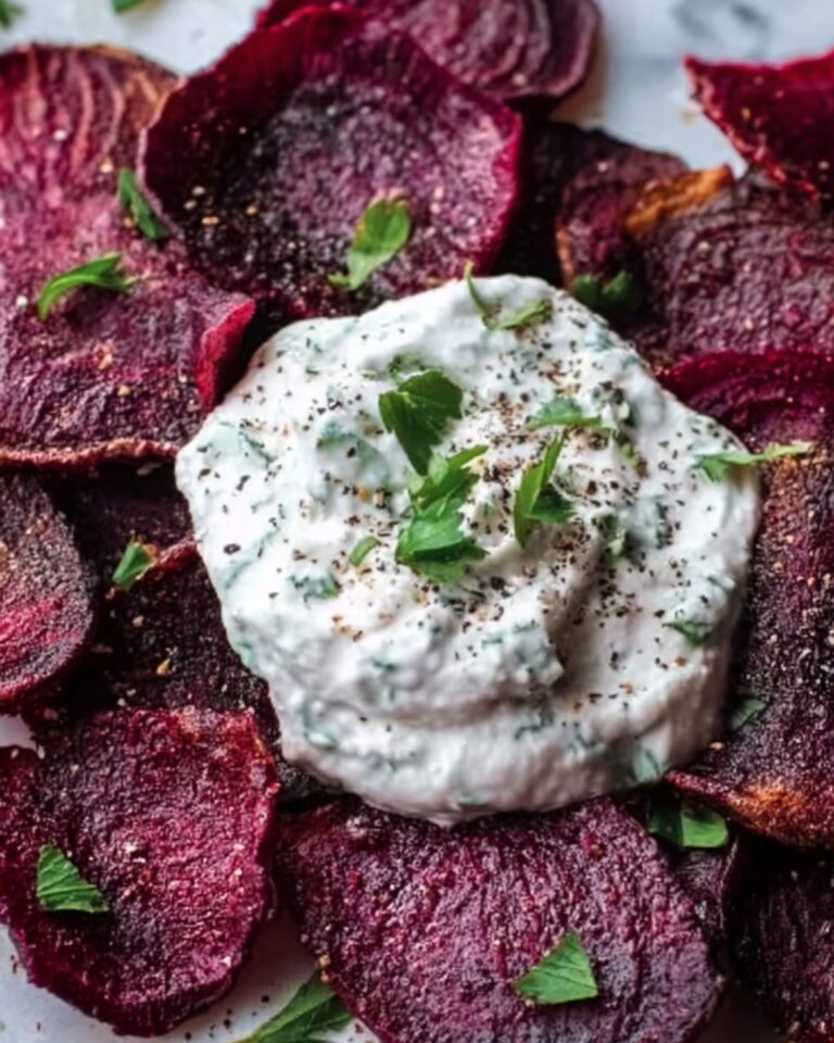 Roasted Beet Chips with Whipped Feta Dip Recipe