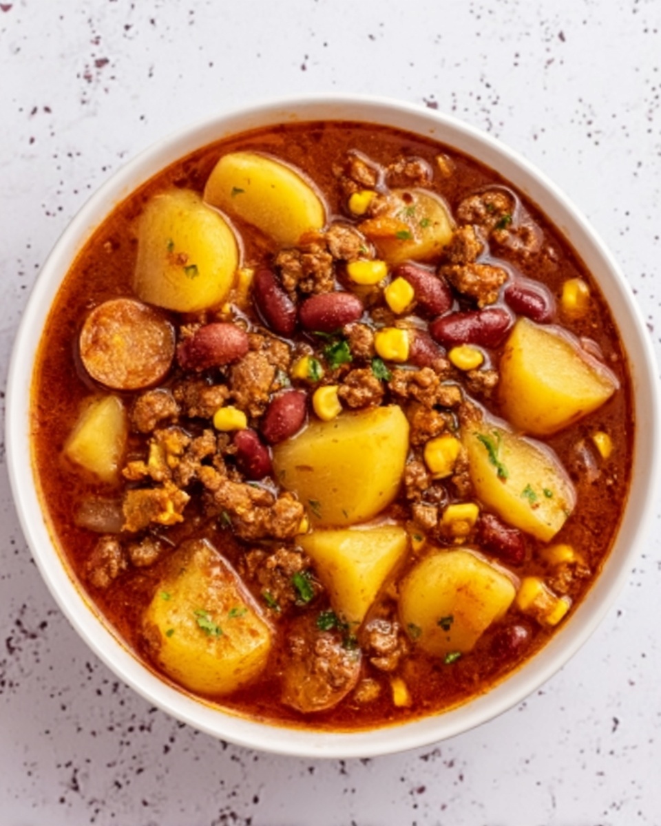 Hearty Cowboy Stew with Bacon, Sausage, and Beans Recipe - Recipe Image