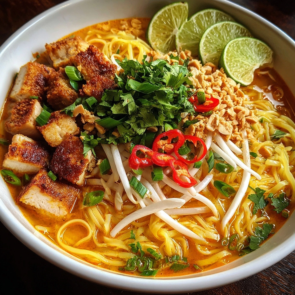 Chicken Khao Soi: Thai Coconut Curry Noodle Soup Recipe - Recipe Image