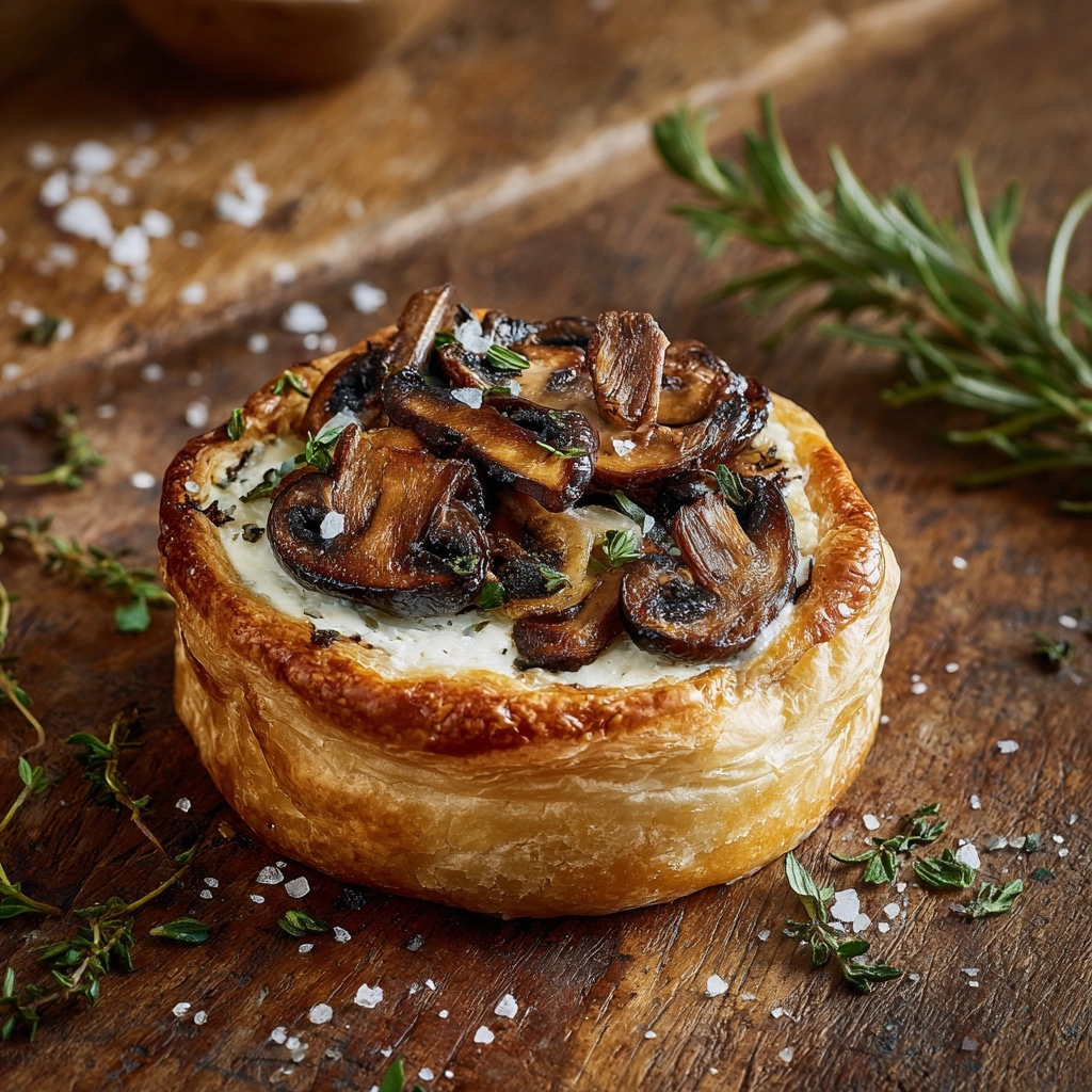 Savory Mushroom and Goat Cheese Tarts with Shallots Recipe - Recipe Image