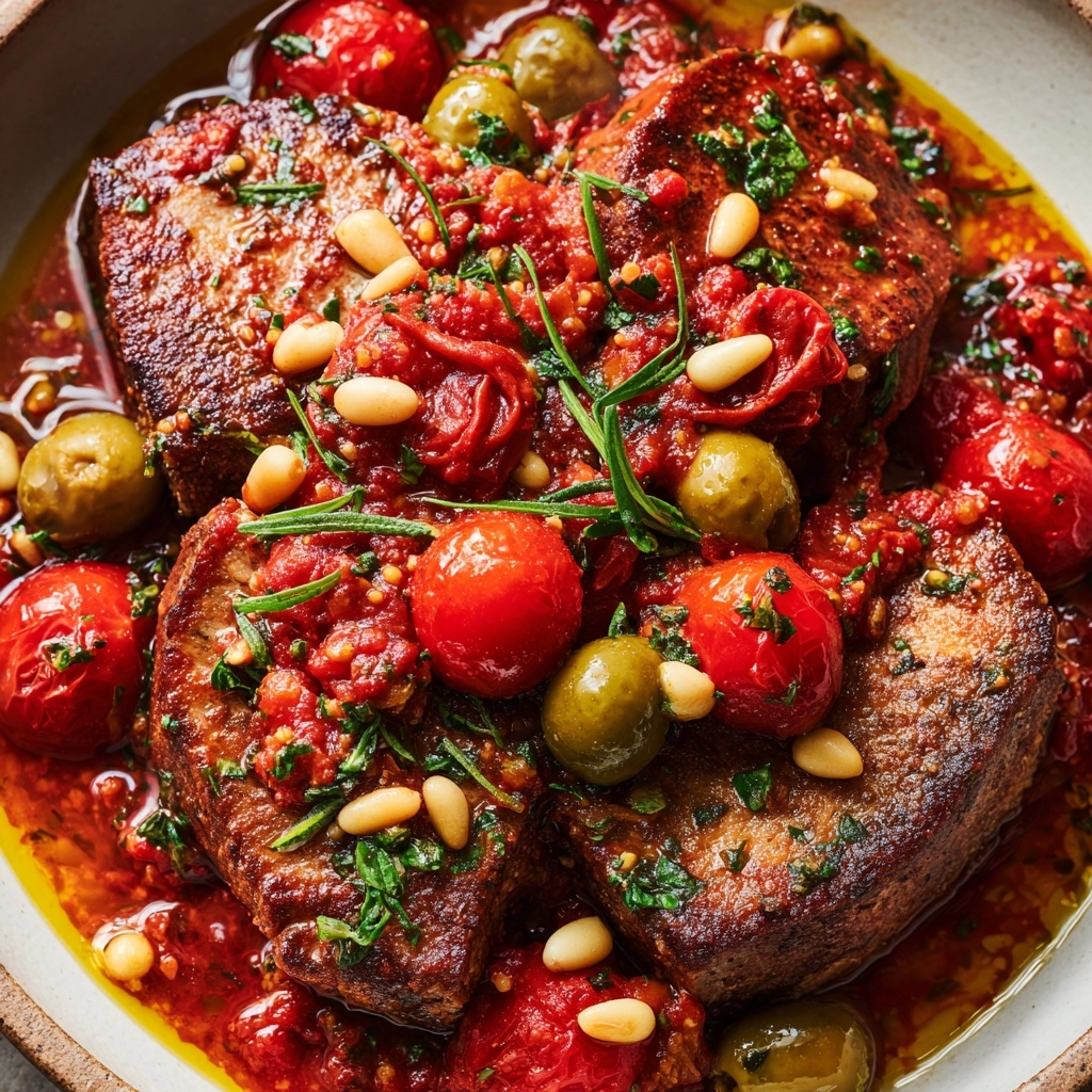 Sicilian-Style Tuna with Olives and Capers Recipe - Recipe Image