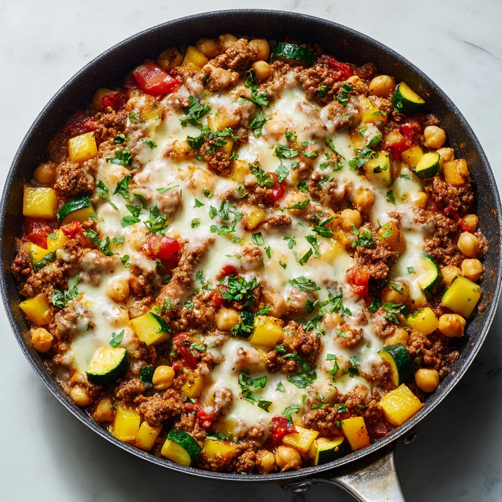 Ground Turkey Zucchini Chickpea Skillet Recipe - Recipe Image