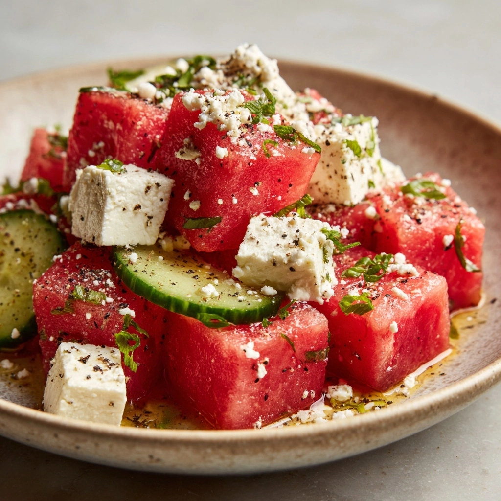 Watermelon Feta Salad with Mint and Lime Recipe - Recipe Image