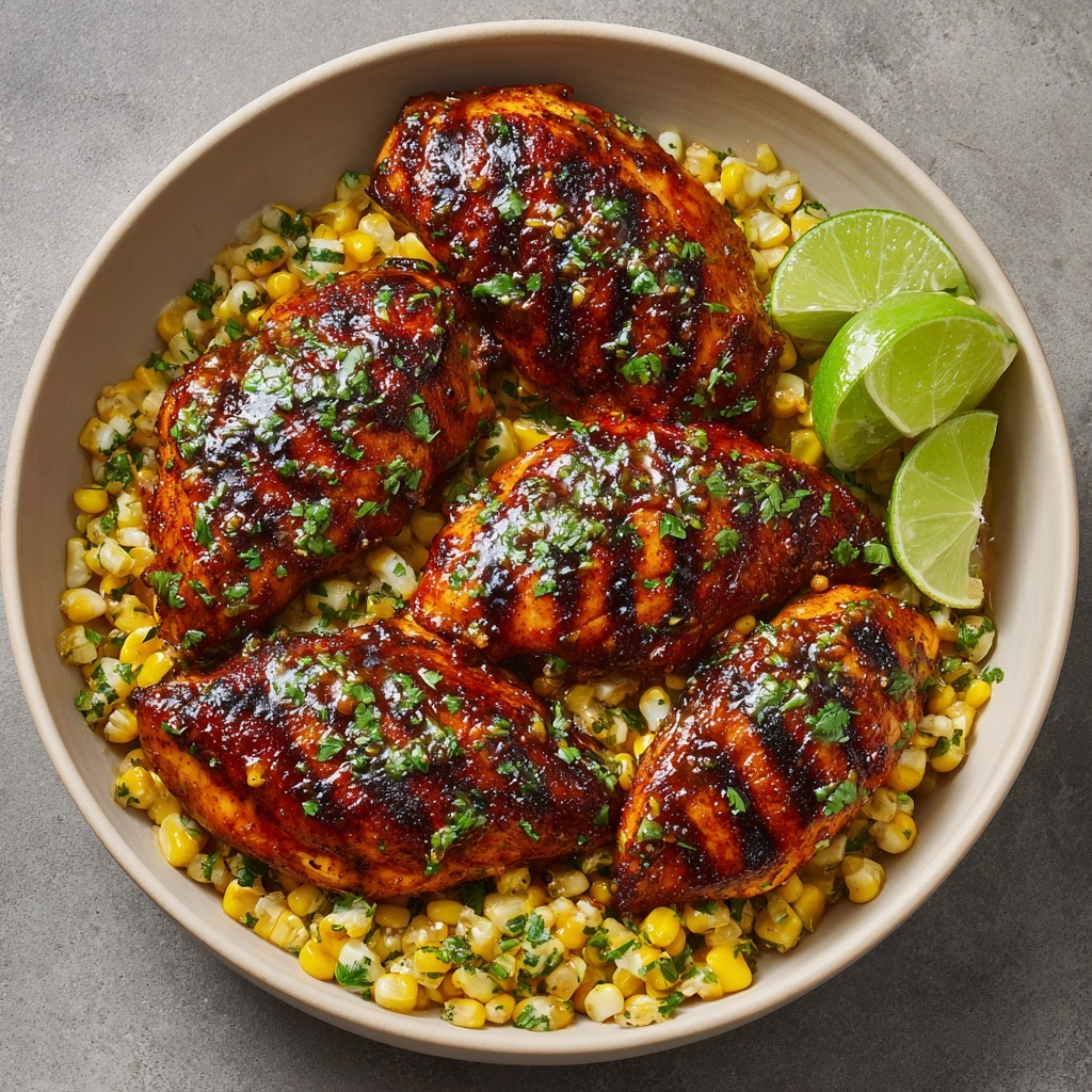 Grilled Hot Honey Chicken with Lime Corn Salad Recipe - Recipe Image