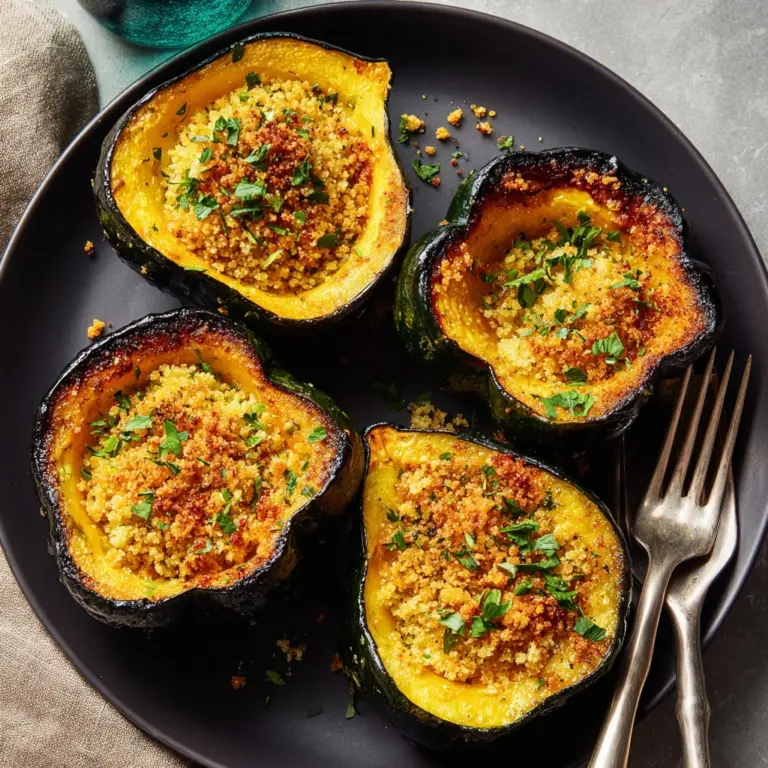 Parmesan Herb Roasted Acorn Squash Recipe