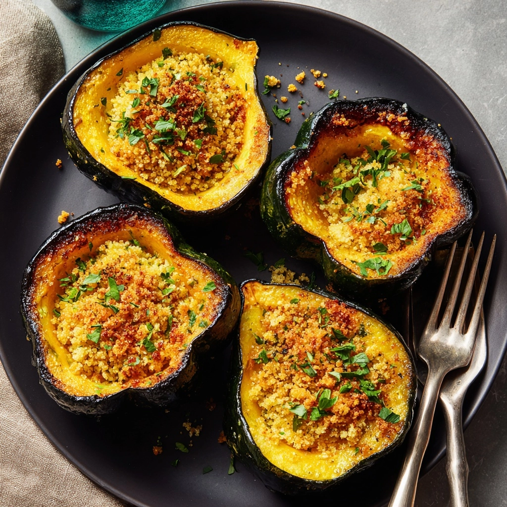 Parmesan Herb Roasted Acorn Squash Recipe - Recipe Image