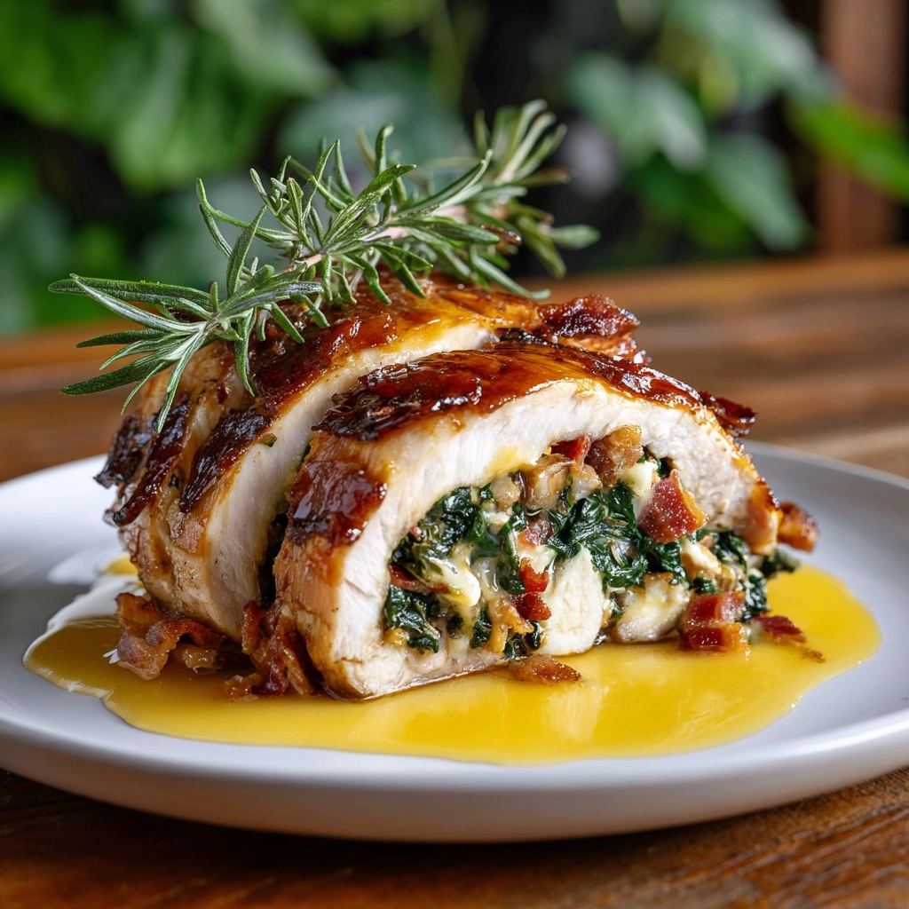 Cheesy Spinach and Sun-Dried Tomato Stuffed Chicken Breast Recipe - Recipe Image