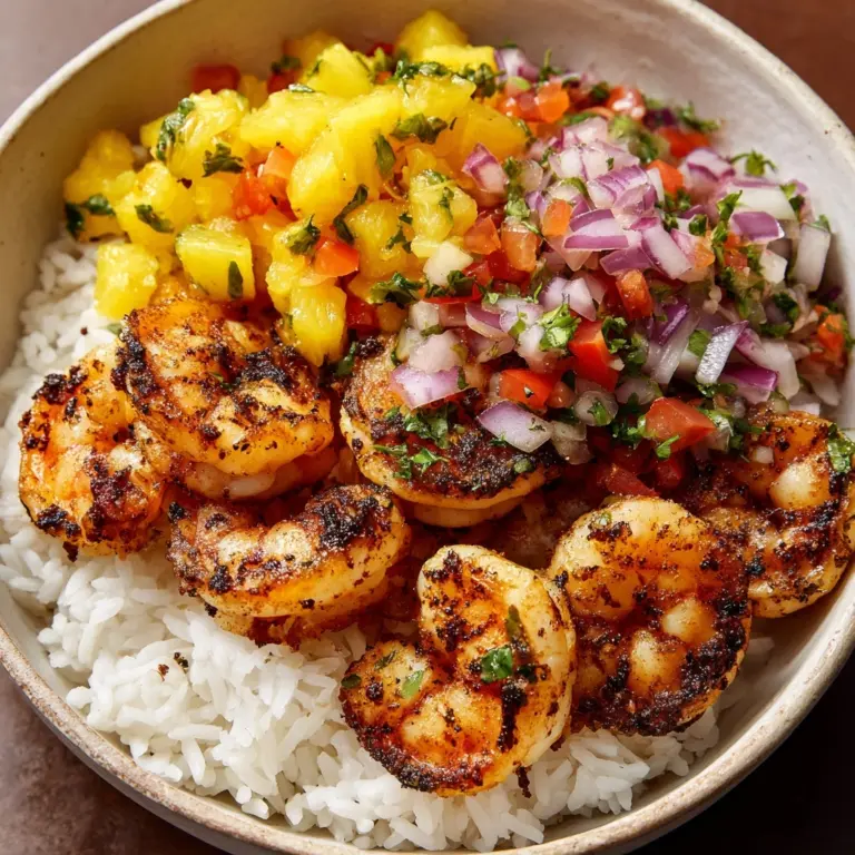 Shrimp & Rice Bowl with Pineapple Salsa Recipe