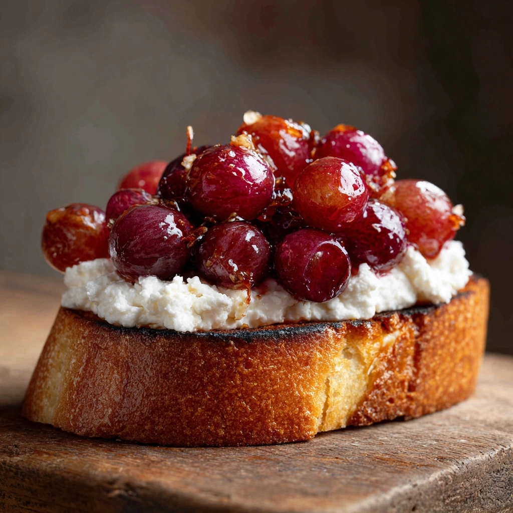 Roasted Grapes on Ricotta Toasts Recipe - Recipe Image