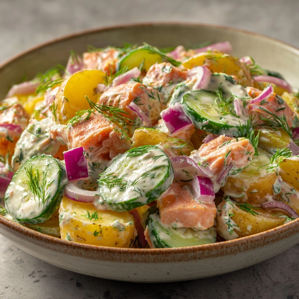 Potato Salad with Hot Smoked Salmon Recipe - Recipe Image