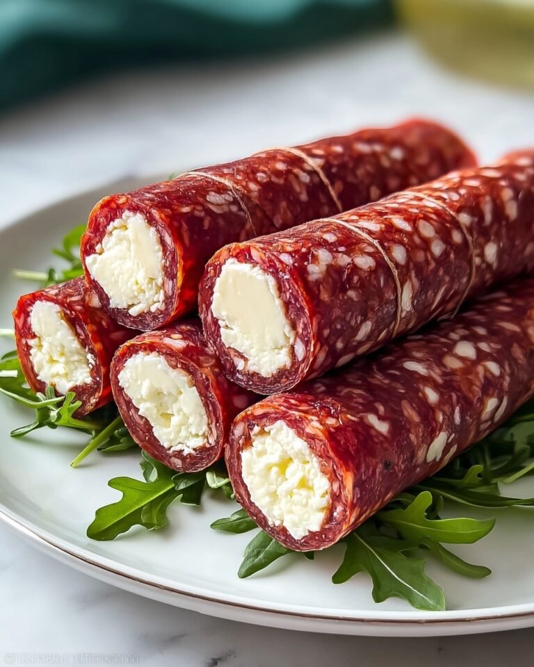Salami Roll-Ups with Cream Cheese and Fresh Vegetables Recipe