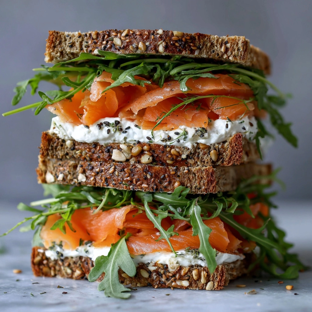 Smoked Salmon Sandwich with Cream Cheese, Avocado, and Dill Recipe - Recipe Image