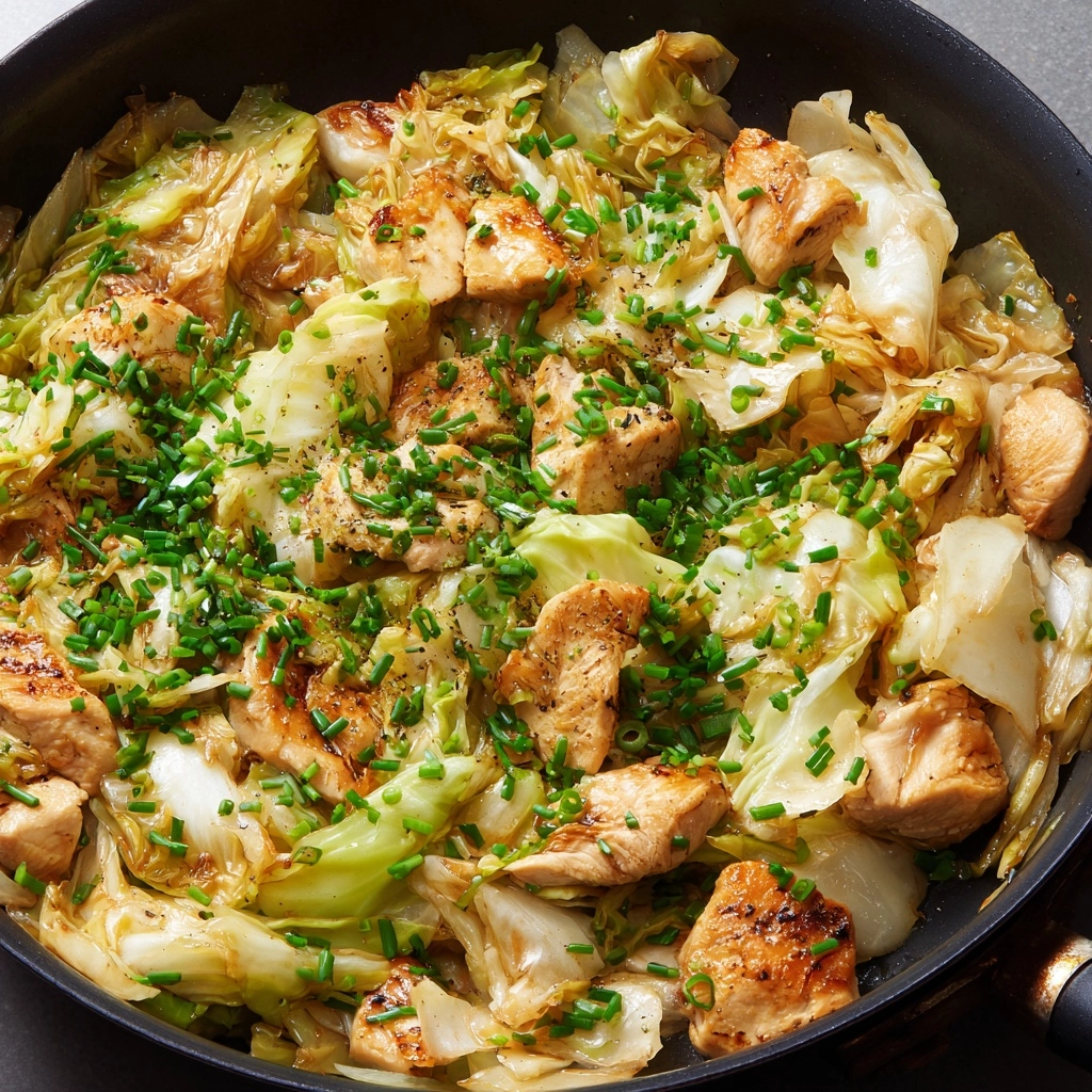 Sautéed Garlic Cabbage with Tender Chicken Recipe - Recipe Image