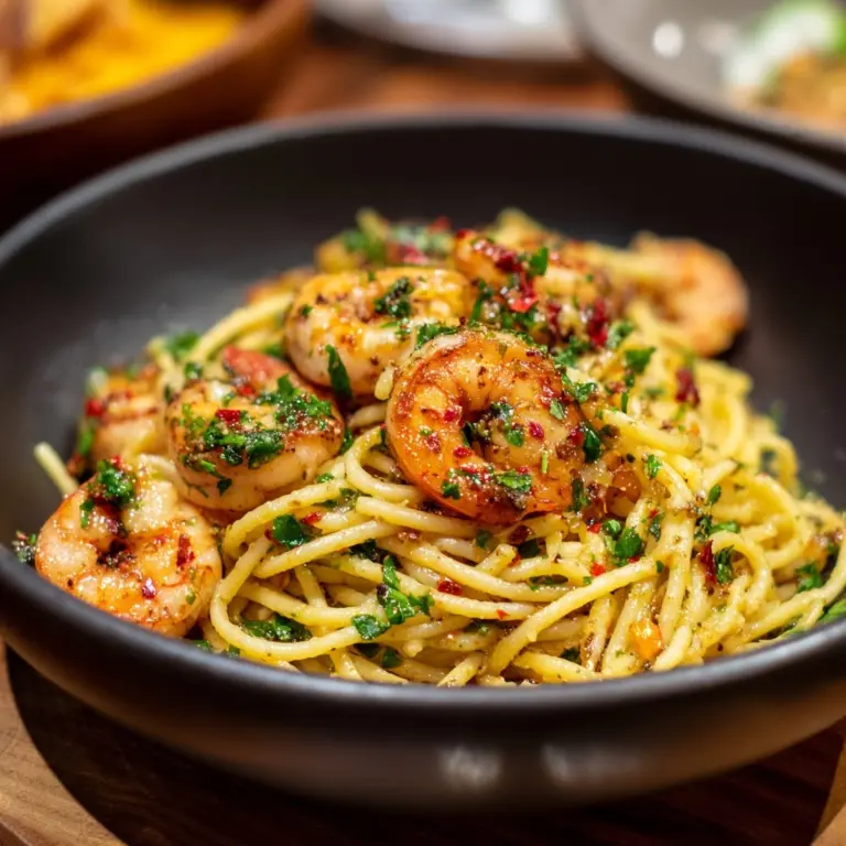 Jamaican Jerk Shrimp Pasta with Creamy Bell Pepper Sauce Recipe